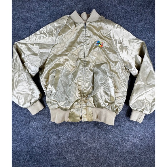 King Louie Other - #617 Vintage King Louie RUUD Satin Bomber Jacket Gold Mens Medium Made in USA
